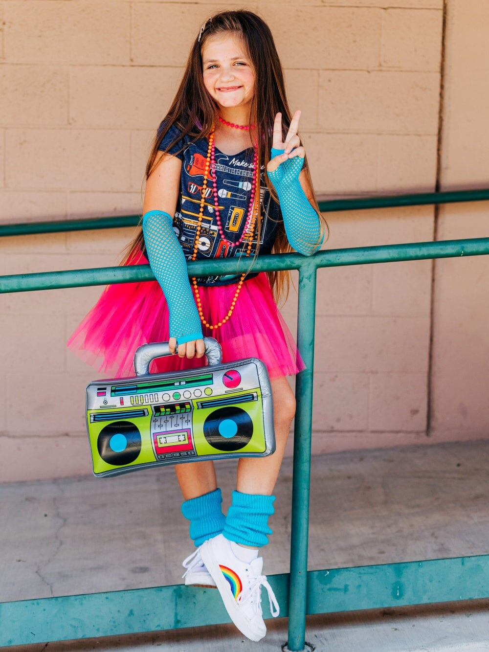 Neon Hot Pink 80's Costume Tutu & Accessories for Kids - Sydney So Sweet