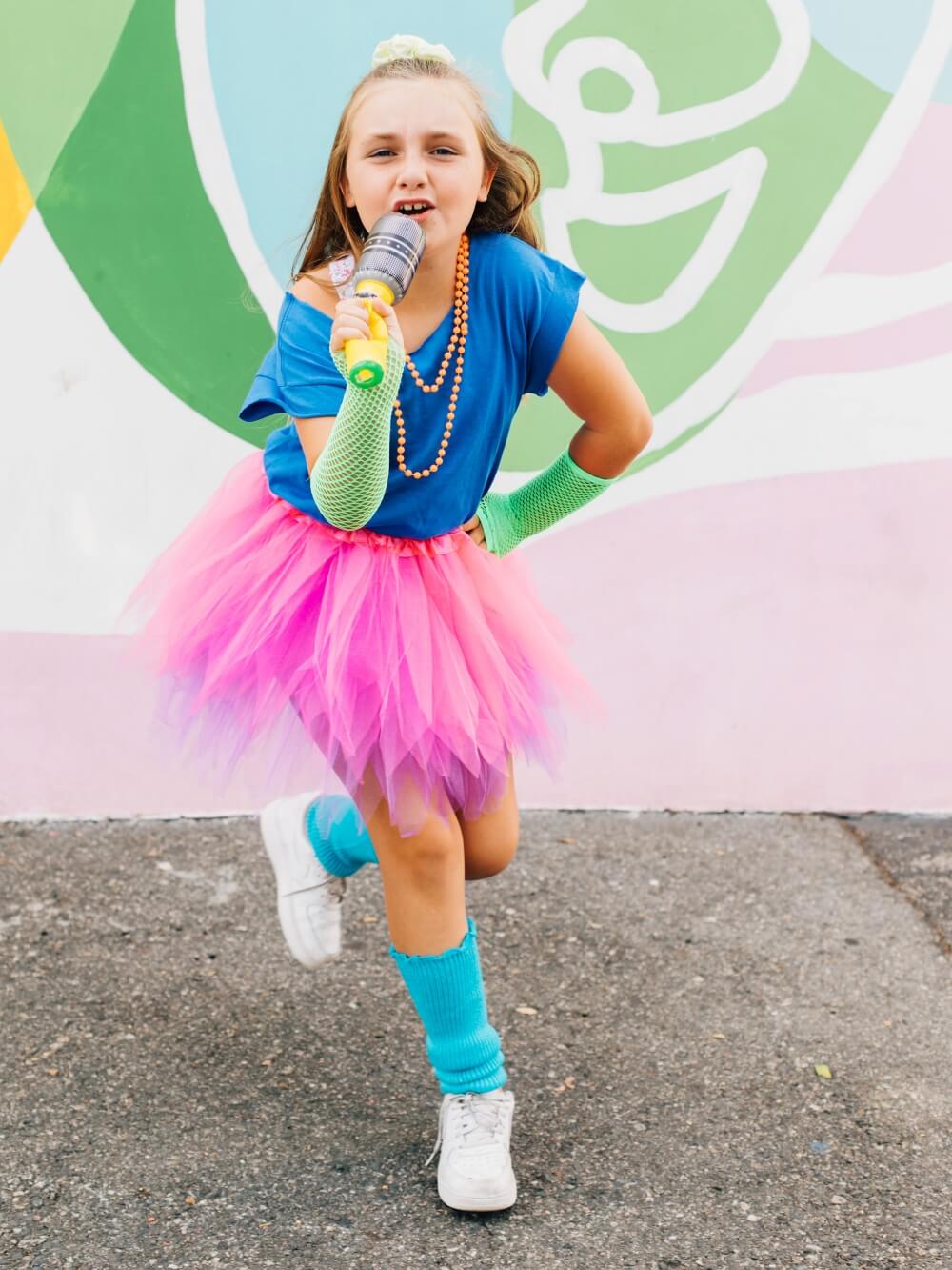 80s Costume in Neon Hot Pink - 4 Piece Pixie Tutu Set for Girls, Adult, &amp; Plus Sizes - Sydney So Sweet