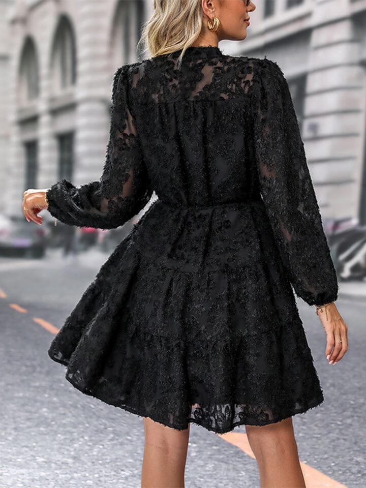 V-Neck Long Sleeve Buttoned Dress - Sydney So Sweet