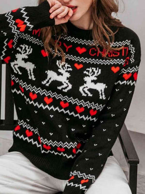 MERRY CHRISTMAS Round Neck Sweater - Sydney So Sweet