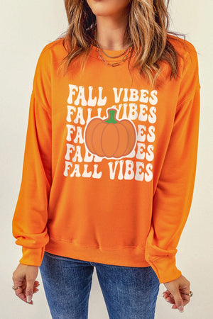 FALL VIBES Graphic Dropped Shoulder Sweatshirt - Sydney So Sweet