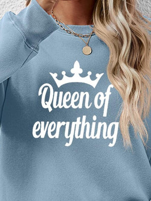 QUEEN OF EVERYTHING Round Neck Sweatshirt - Sydney So Sweet