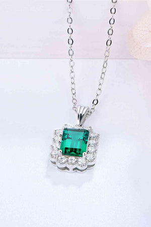 1.5 Carat Lab-Grown Emerald Pendant 925 Sterling Silver Necklace - Sydney So Sweet