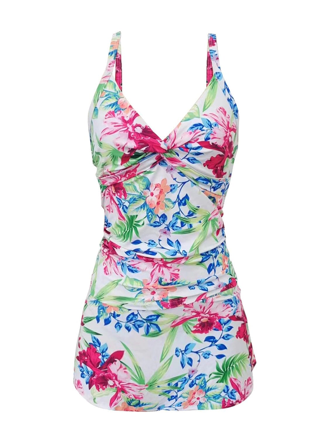 Printed Spaghetti Strap Top and Skirt Swim Set - Sydney So Sweet