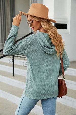 Cable-Knit Long Sleeve Hoodie - Sydney So Sweet