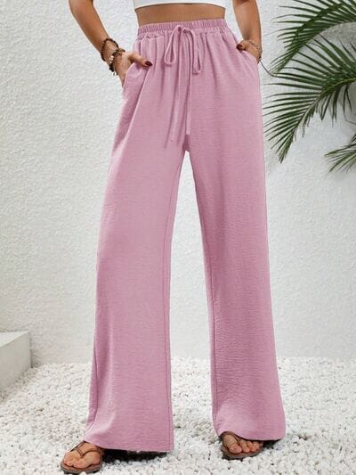 Wide Leg Drawstring Pants - Sydney So Sweet