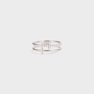 925 Sterling Silver Double Cross Ring - Sydney So Sweet