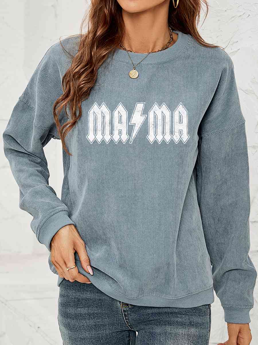 MAMA Graphic Dropped Shoulder Sweatshirt - Sydney So Sweet