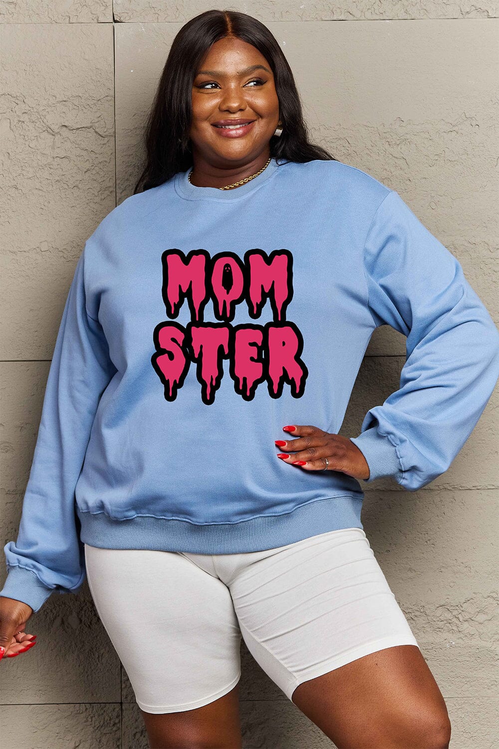 Simply Love Full Size MOM STER Graphic Sweatshirt - Sydney So Sweet