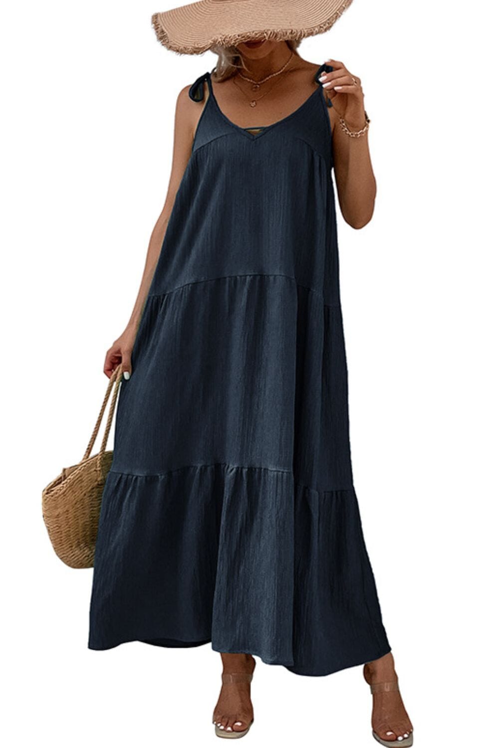 Tie-Shoulder Tiered Maxi Dress - Sydney So Sweet