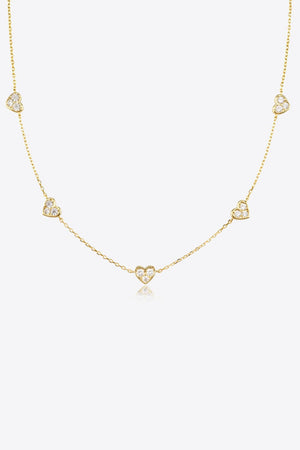 Inlaid Zircon Heart Necklace - Sydney So Sweet