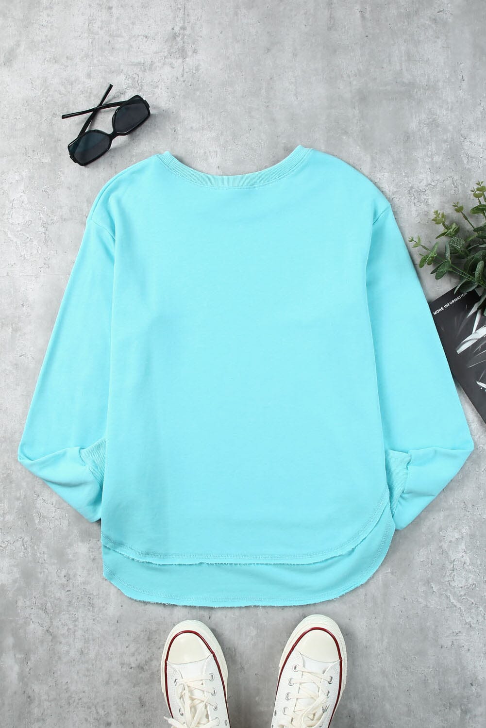 Side Slit Drop Shoulder Sweatshirt - Sydney So Sweet