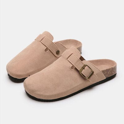 Suede Closed Toe Buckle Slide - Sydney So Sweet