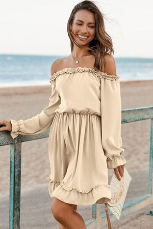 Frill Off-Shoulder Flounce Sleeve Dress - Sydney So Sweet