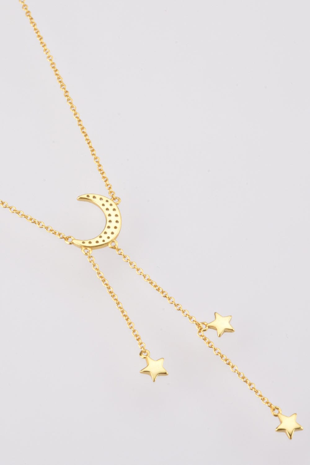 Inlaid Zircon Star and Moon Necklace - Sydney So Sweet