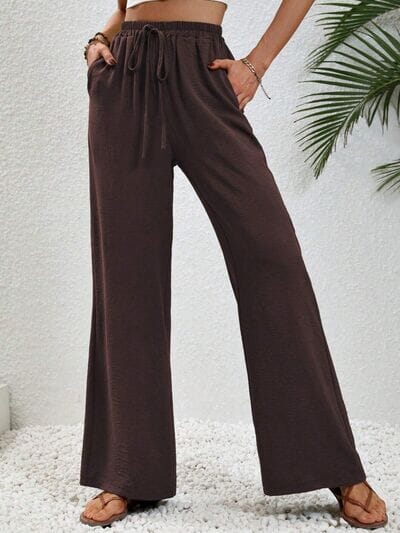 Wide Leg Drawstring Pants - Sydney So Sweet