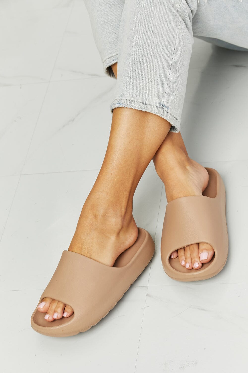 In My Comfort Zone Slides in Beige - Sydney So Sweet