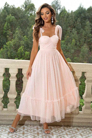 Overall Sequins Sweetheart Neck Dress With Embroidered Detailing