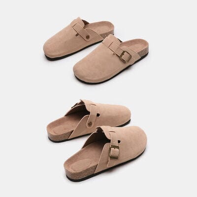 Suede Closed Toe Buckle Slide - Sydney So Sweet