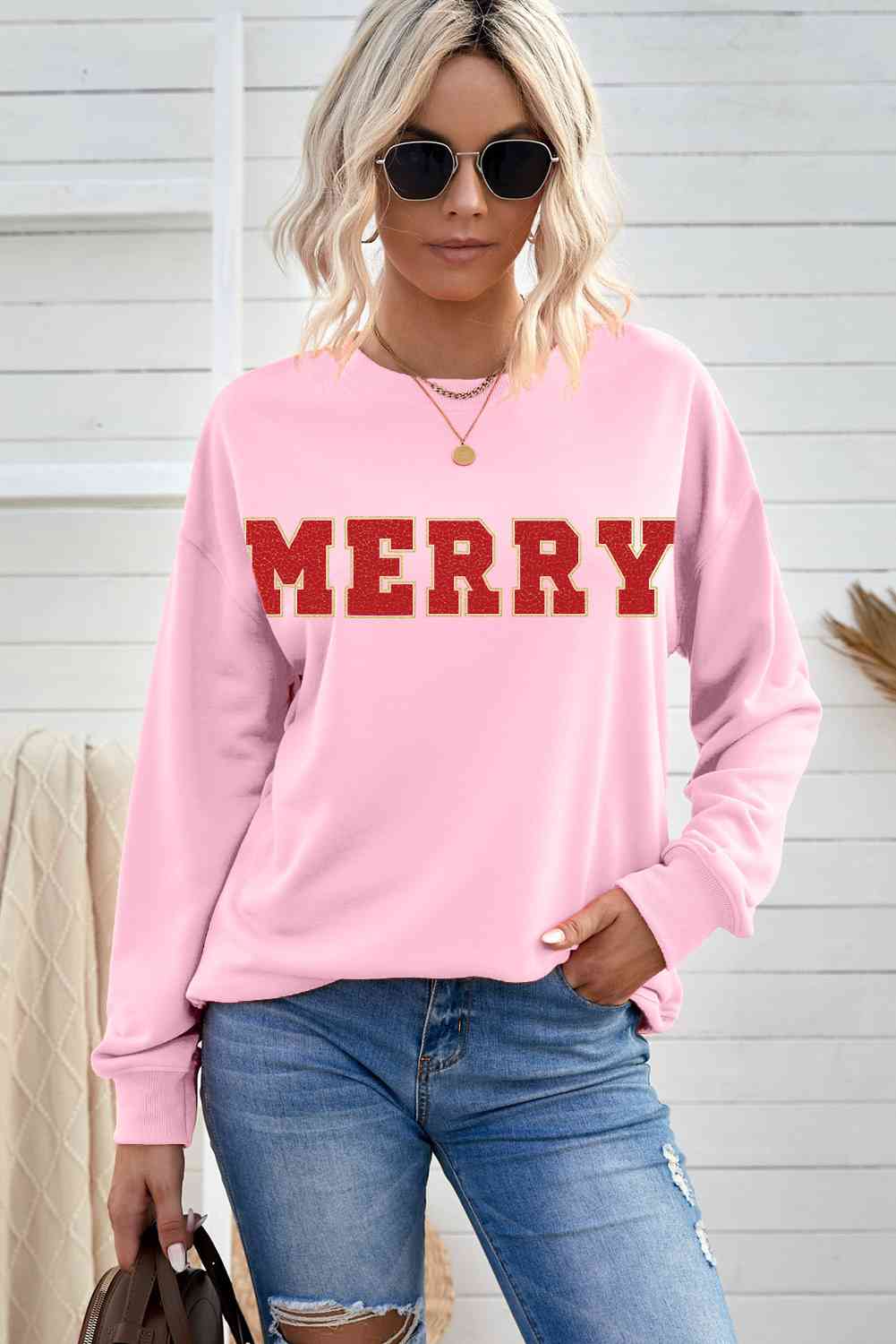 MERRY Graphic Drop Shoulder Sweatshirt - Sydney So Sweet