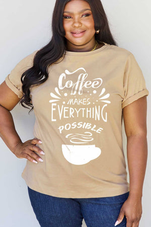 COFFEE MAKES EVERYTHING POSSIBLE Graphic Cotton Tee - Sydney So Sweet