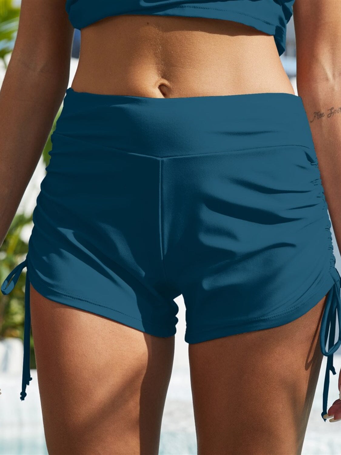 Drawstring Mid-Rise Waist Swim Shorts - Sydney So Sweet