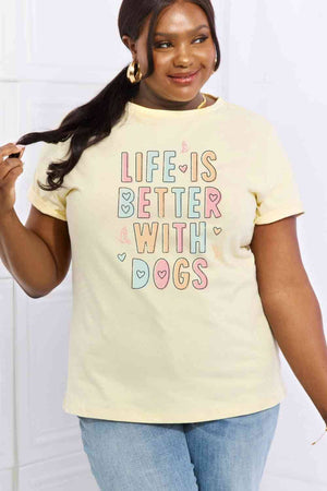 LIFE IS BETTER WITH DOGS Graphic Cotton Tee - Sydney So Sweet