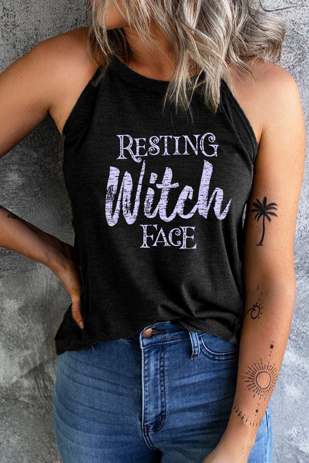 RESTING WITCH FACE Graphic Tank Top - Sydney So Sweet