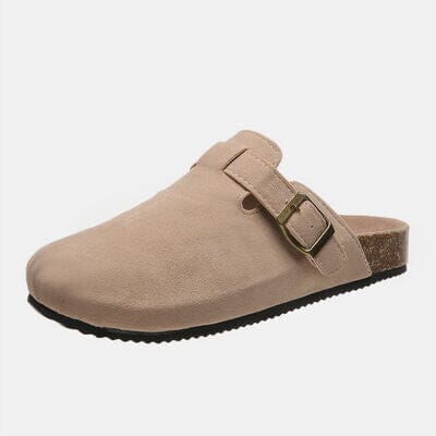 Suede Closed Toe Buckle Slide - Sydney So Sweet