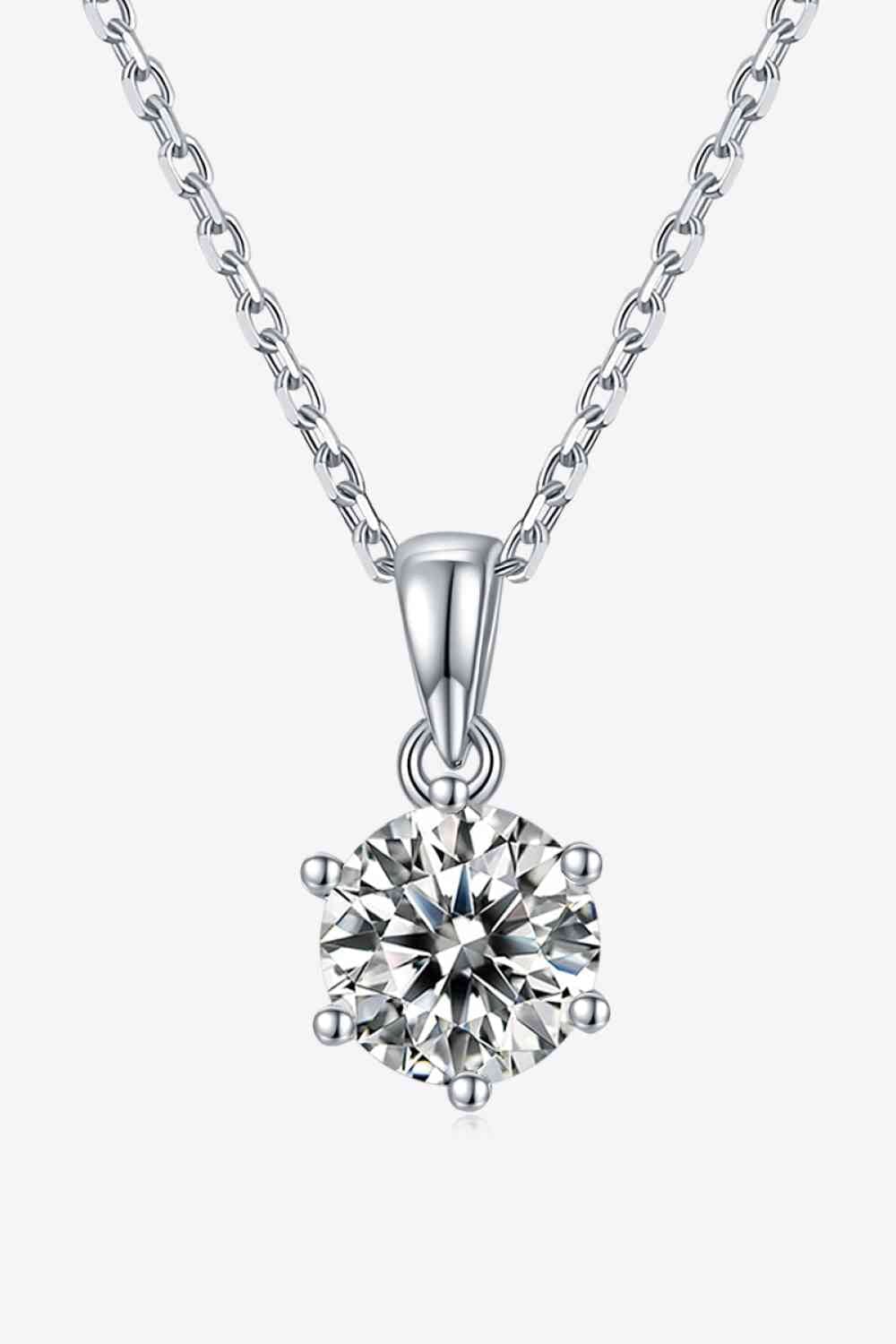 1 Carat Moissanite 925 Sterling Silver Necklace - Sydney So Sweet