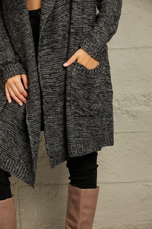 Charcoal Heathered Gray Long Knit Sweater Cardigan - Sydney So Sweet
