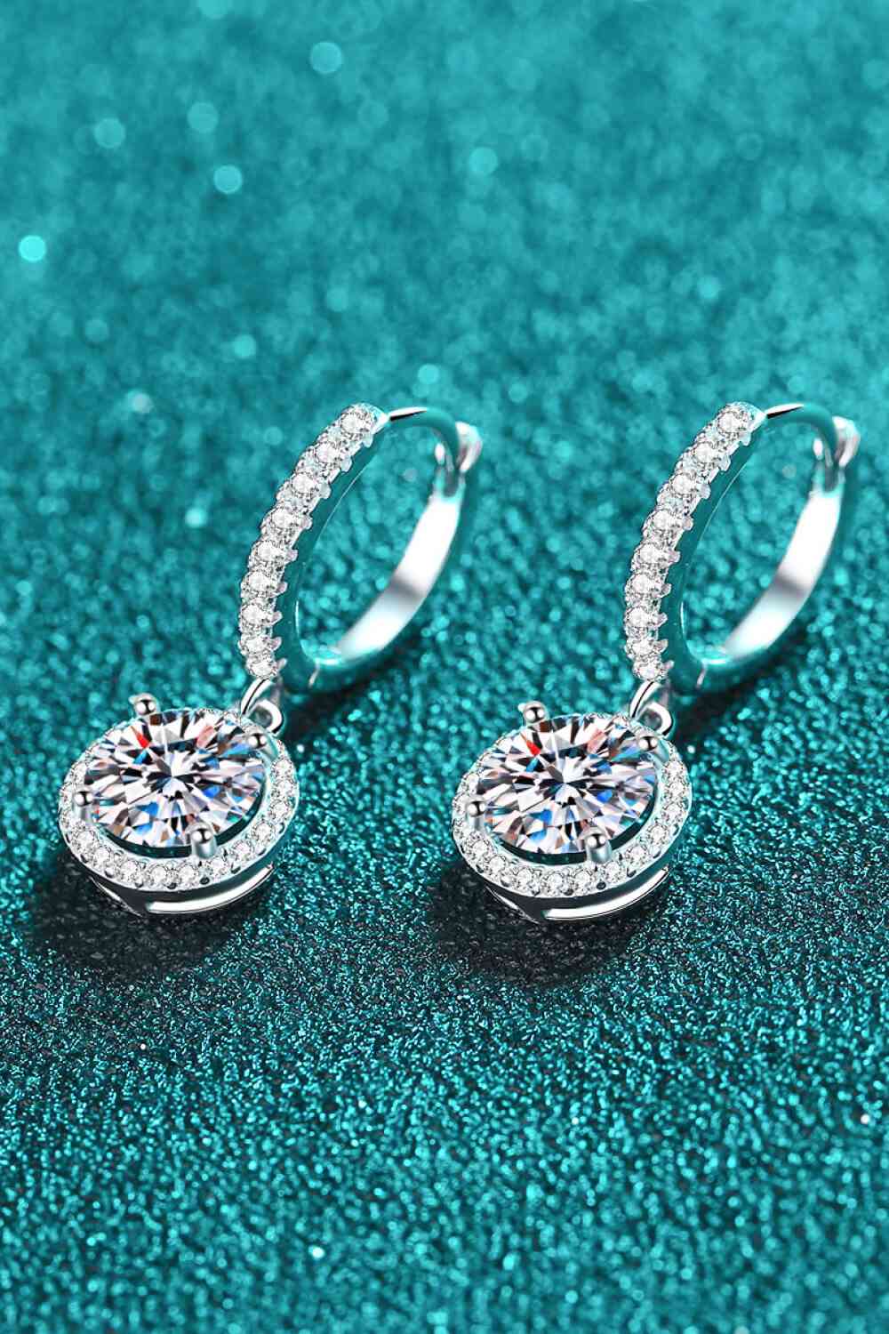 Moissanite Round-Shaped Drop Earrings - Sydney So Sweet