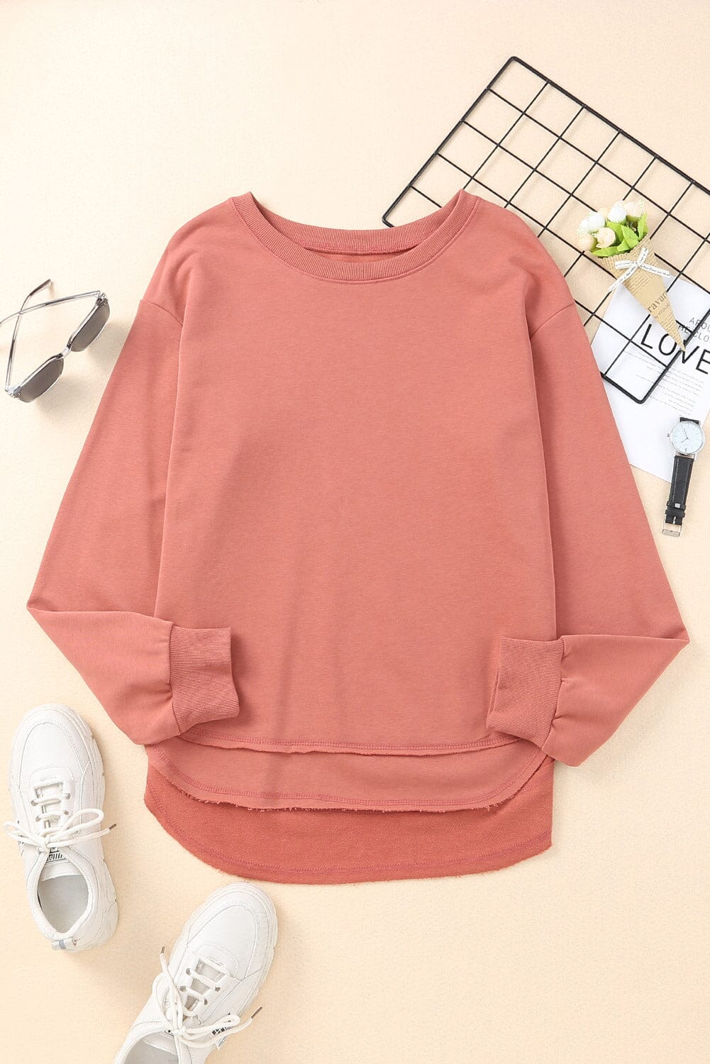 Side Slit Drop Shoulder Sweatshirt - Sydney So Sweet