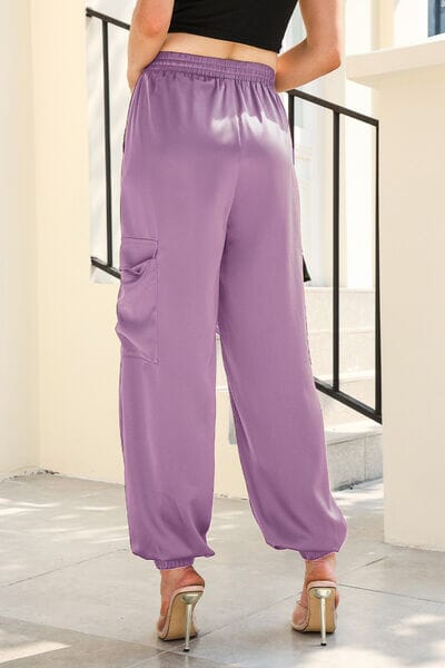 Long Tie Waist Pocketed Pants - Sydney So Sweet