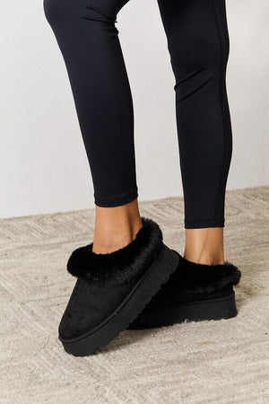 Legend Footwear Furry Chunky Platform Ankle Boots - Sydney So Sweet