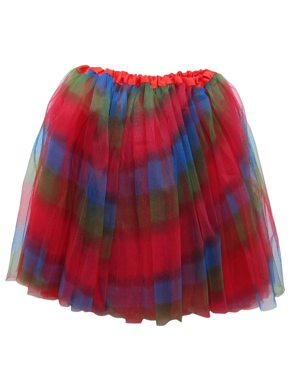 Rainbow Red Tutu Skirt for Women – 3-Layer Tulle Ballet Skirt for Costume, Dress-Up, Dance, & Cosplay - Sydney So Sweet