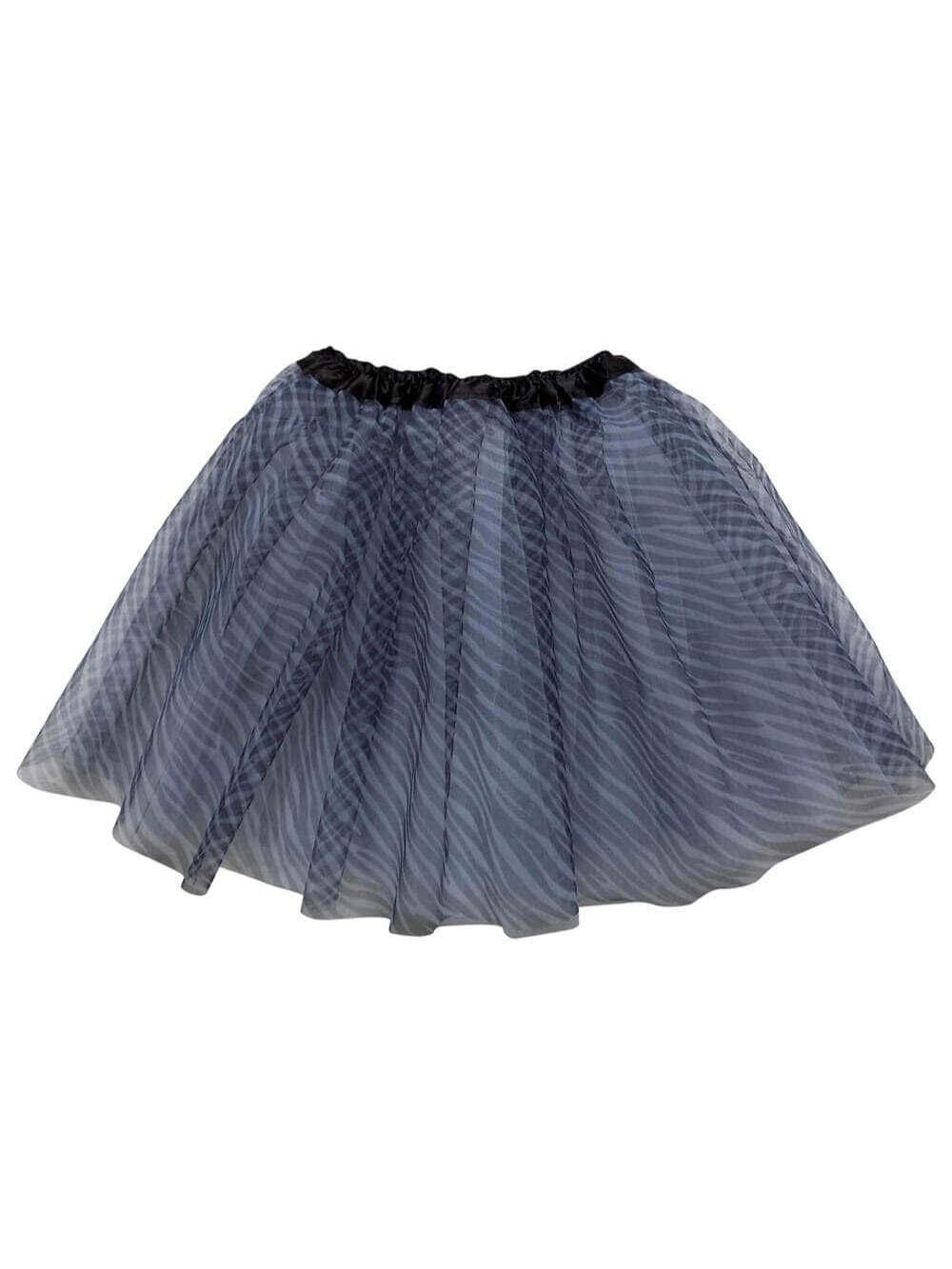 Zebra Tutu Skirt for Women – 3-Layer Tulle Ballet Skirt for Costume, Dress-Up, Dance, & Cosplay - Sydney So Sweet