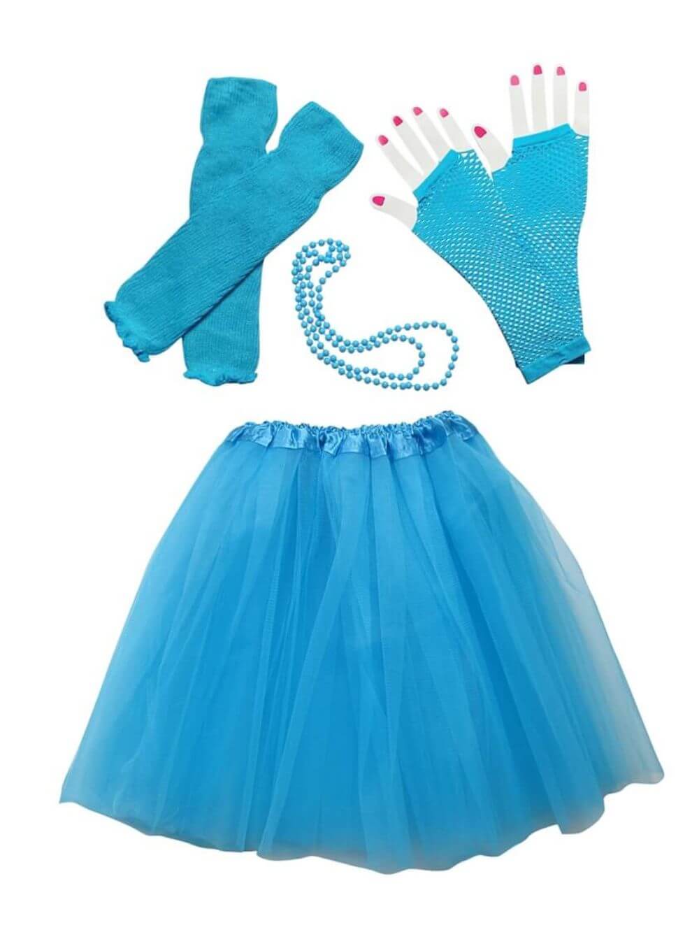 Adult Plus Neon Blue 80 s Tutu Skirt Costume Fast Shipping Teen Adult Size