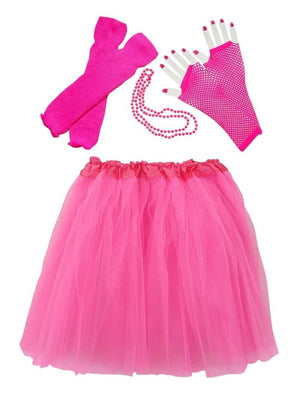 80s Outfits for Women in Neon Hot Pink - 4 Piece Costume in Adult & Plus Size - Sydney So Sweet