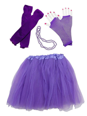 80s Outfits for Women in Neon Purple - 4 Piece Costume in Adult & Plus Size - Sydney So Sweet