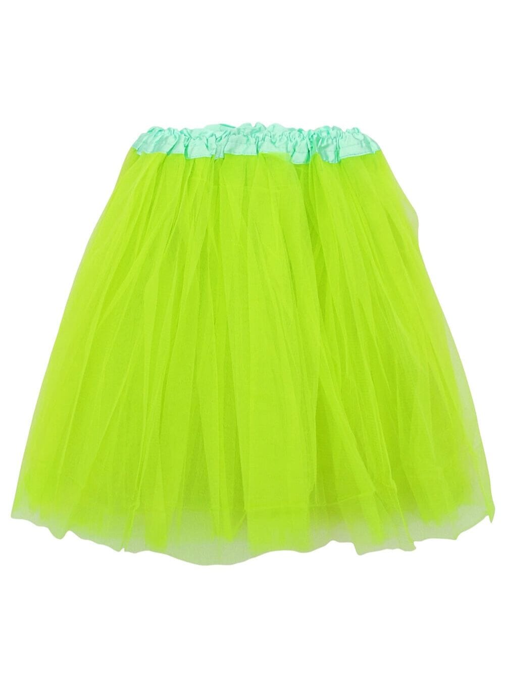 Neon Green Tutu Skirt for Women – 3-Layer Tulle Ballet Skirt for Costume, Dress-Up, Dance, & Cosplay - Sydney So Sweet