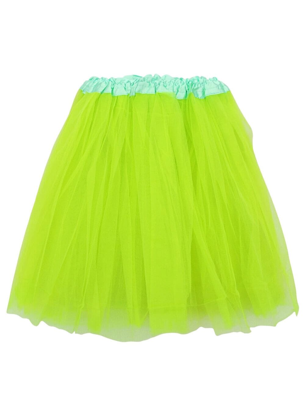 Neon Green Plus Size Adult Tutu Skirt - Women's Plus Size 3- Layer Basic Ballet Costume Dance Tutus - Sydney So Sweet