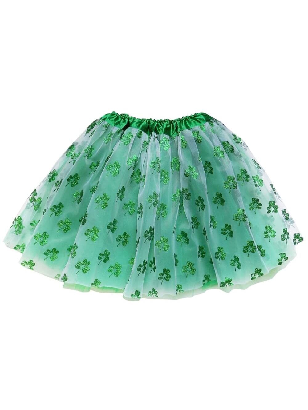Sparkle Shamrock Green Tutu Skirt for Women – 3-Layer Tulle Ballet Skirt for Costume, Dress-Up, Dance, & Cosplay - Sydney So Sweet