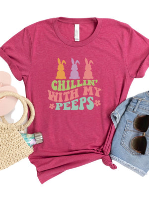 Chillin' With My Peeps Adult Short Sleeve T-Shirt for Spring & Easter - Sydney So Sweet