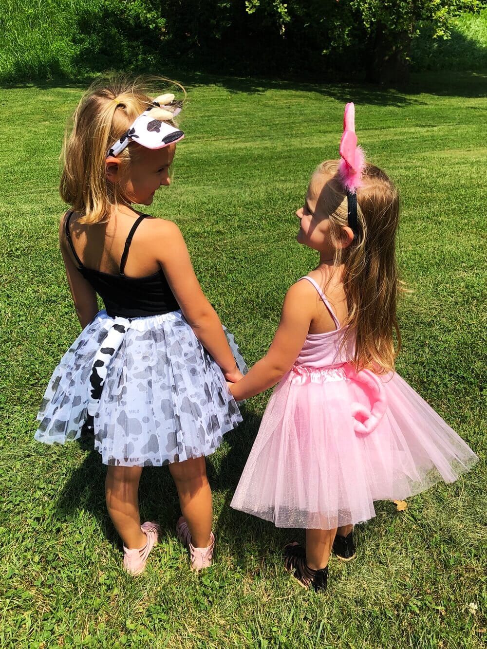 Girls Cow Costume - Complete Kids Costume Set with Tutu, Tail, & Ears - Sydney So Sweet