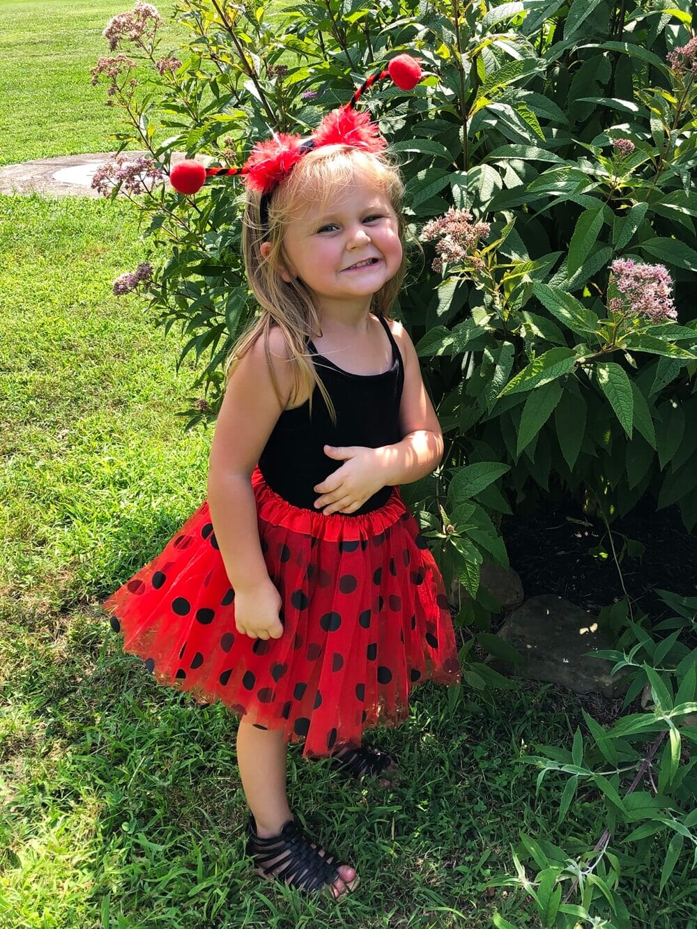 Girls Ladybug Costume - Complete Kids Costume Set with Polka Dot Tutu Skirt & Antenna Headband - Sydney So Sweet
