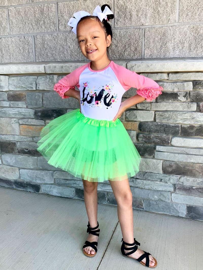 Neon Green Tutu Skirt for Girls – 3-Layer Tulle Ballet, Dance, and Dress-Up Costume Skirt - Sydney So Sweet
