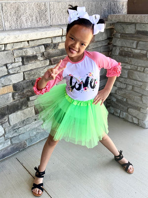 Neon Green Tutu Skirt - Kids Size 3-Layer Tulle Basic Ballet Dance Costume Tutus for Girls - Sydney So Sweet