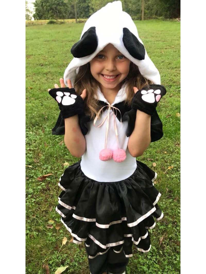 Panda Costume, Deluxe Hooded Halloween Dress Up for Toddler, Girls - Sydney So Sweet