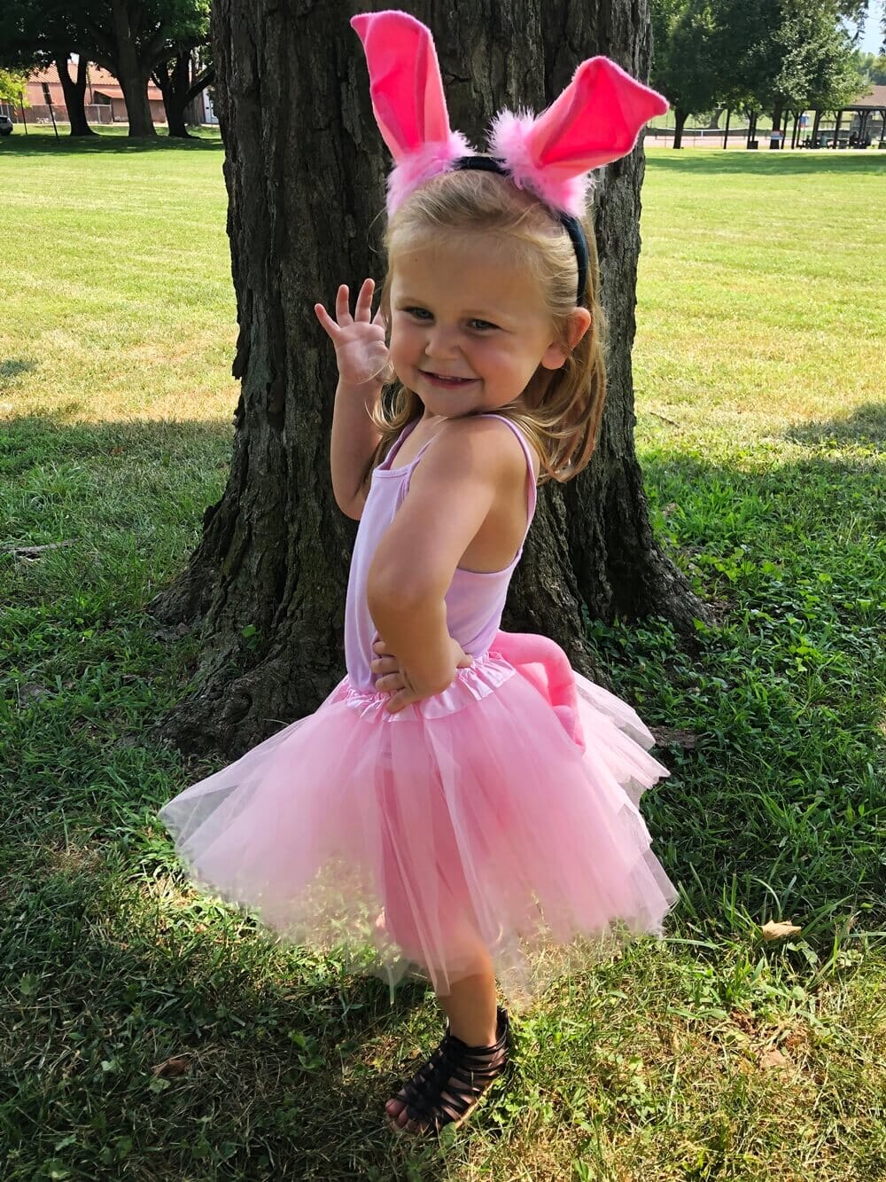 Girls Pink Pig Costume - Complete Kids Costume with Pink Tutu, Tail, & Ears - Sydney So Sweet